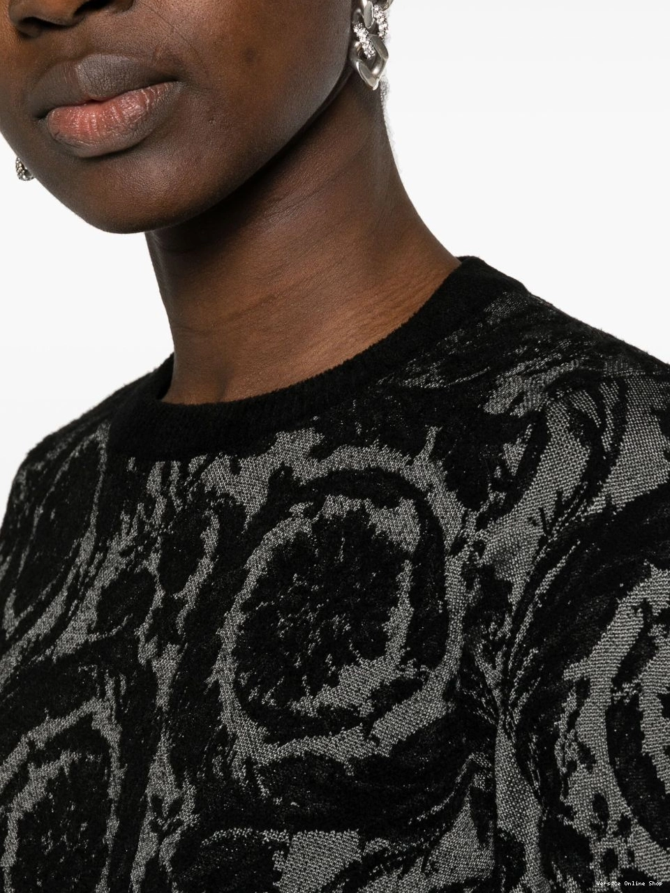 Affordable Women Versace flocked chenille jumper Barocco-jacquard 0718